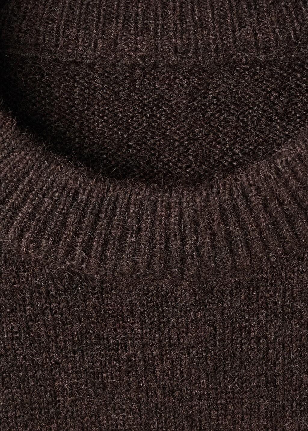 Brown Oversize Knit Sweater, Dark Brown, large image number 1