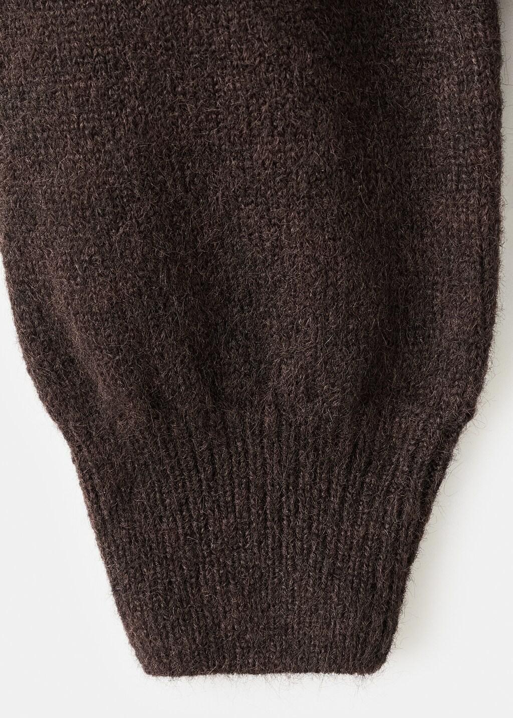 Brown Oversize Knit Sweater, Dark Brown, large image number 4