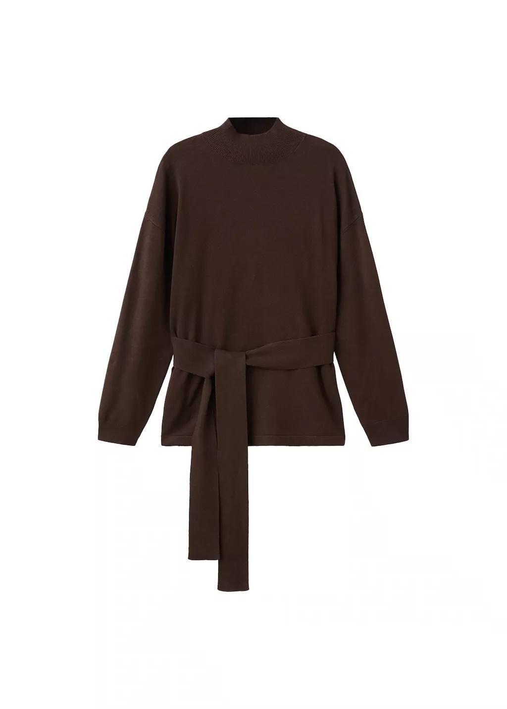 DARK BROWN Knot detail sweater, 0201_32, large image number 6