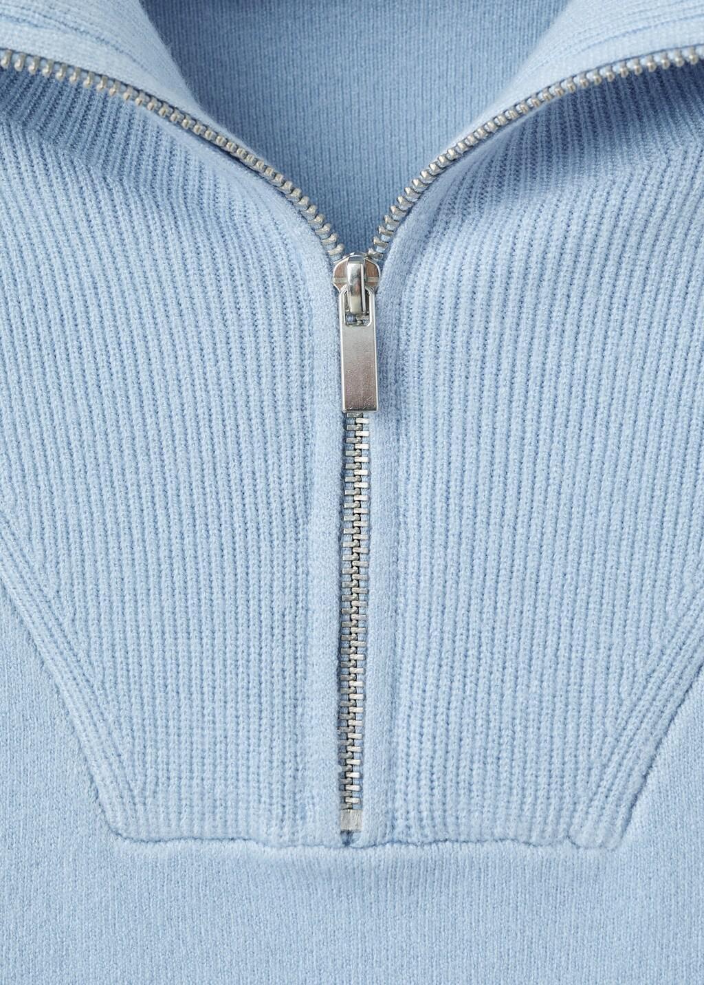 Blue Turtleneck Sweater With Zip, 0201_50, large image number 1