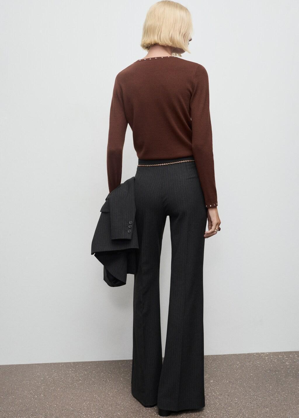 BROWN Studded knitted sweater, 0201_30, large image number 2