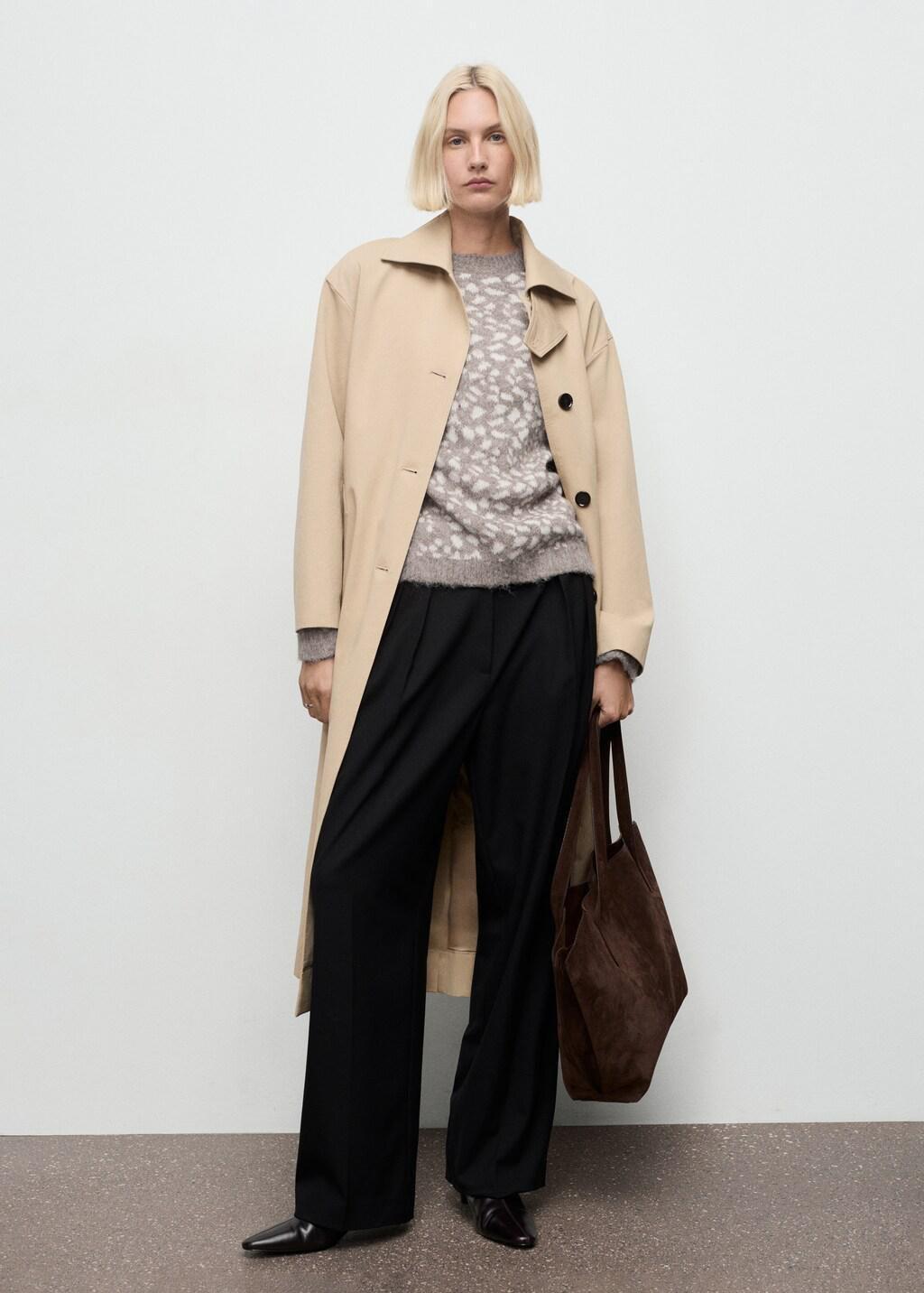 LIGHT BEIGE Animal print sweater, Light Beige, large image number 0