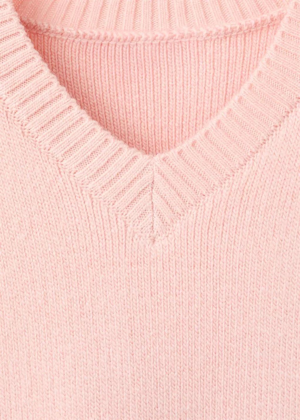 LT-PASTEL PINK V-neck knit sweater, Light-Pastel Pink, large image number 1