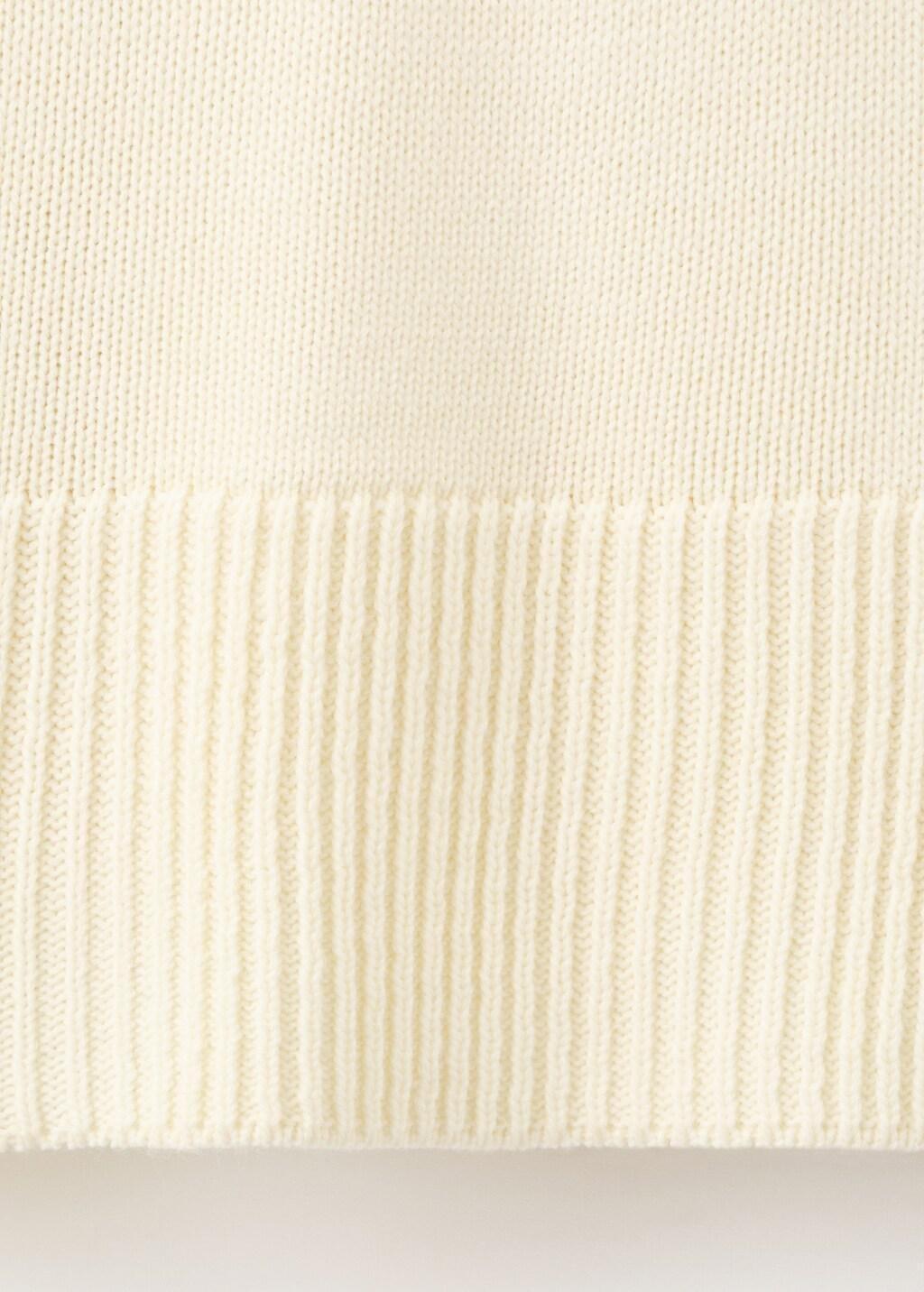 Beige Turtleneck Sweater With Slits, Light Beige, large image number 1