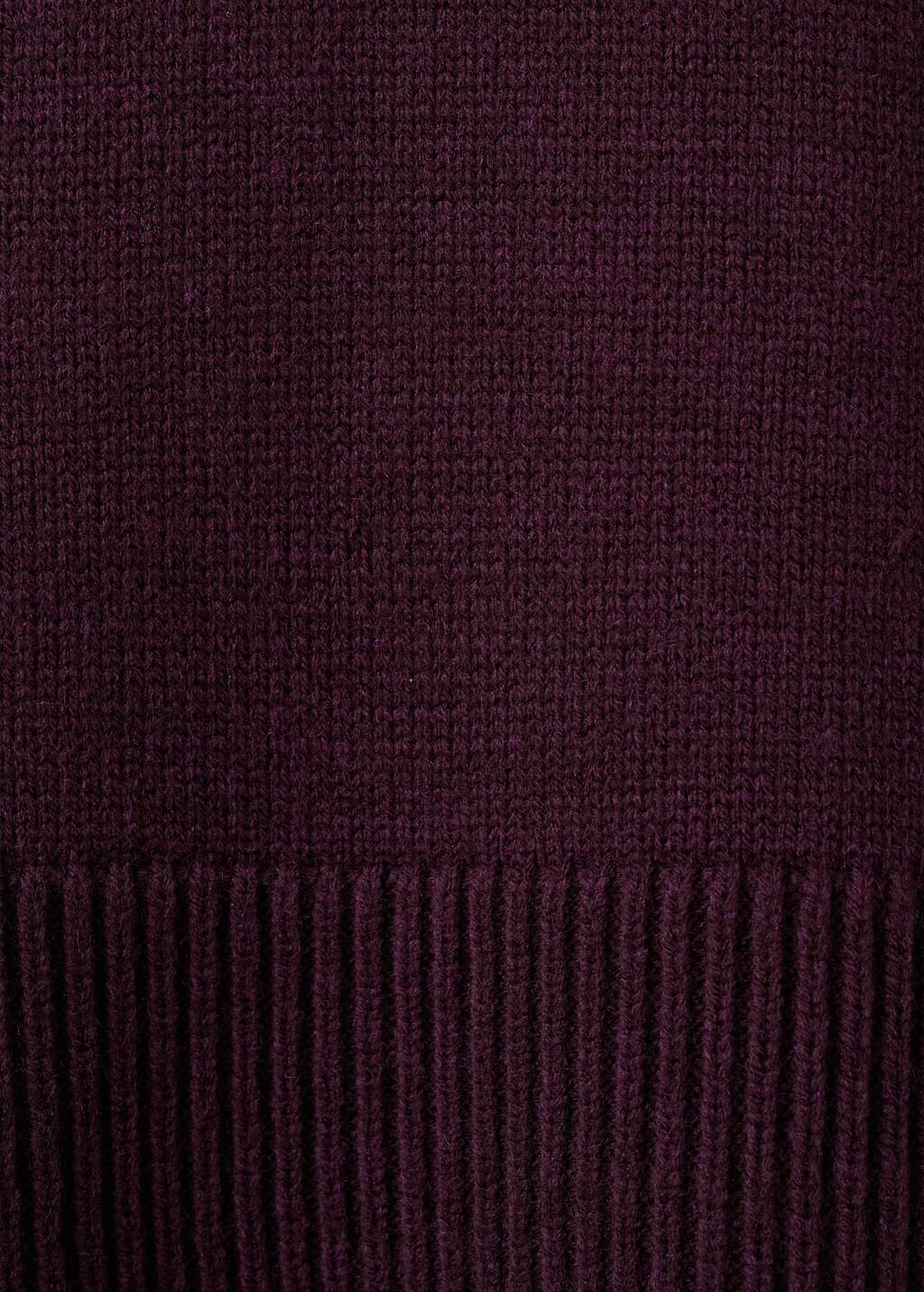 Red Turtleneck Sweater With Slits, Dark Red, large image number 1