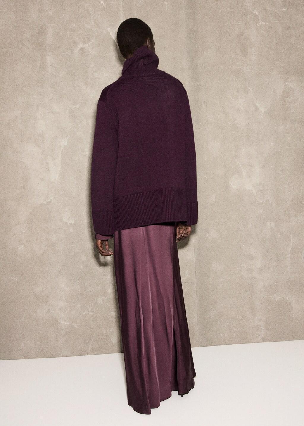 Red Turtleneck Sweater With Slits, Dark Red, large image number 2