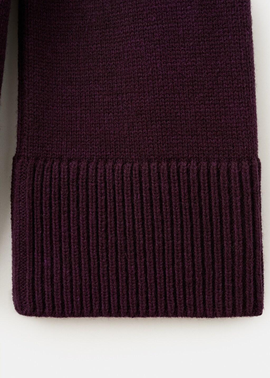 Red Turtleneck Sweater With Slits, Dark Red, large image number 5