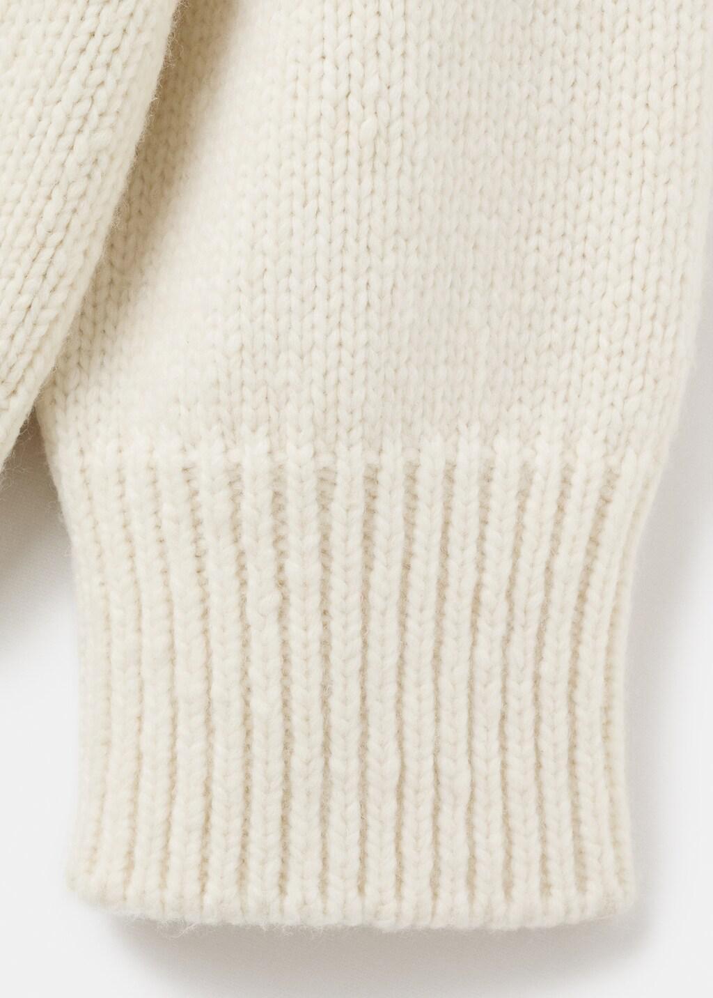 Beige V-Neck Wool Sweater, Light Beige, large image number 5