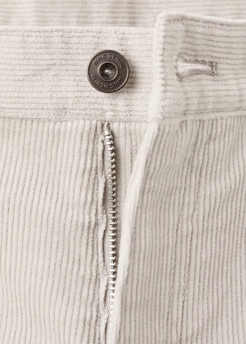 Beige Corduroy Regular-Fit Trousers, Light Beige, medium