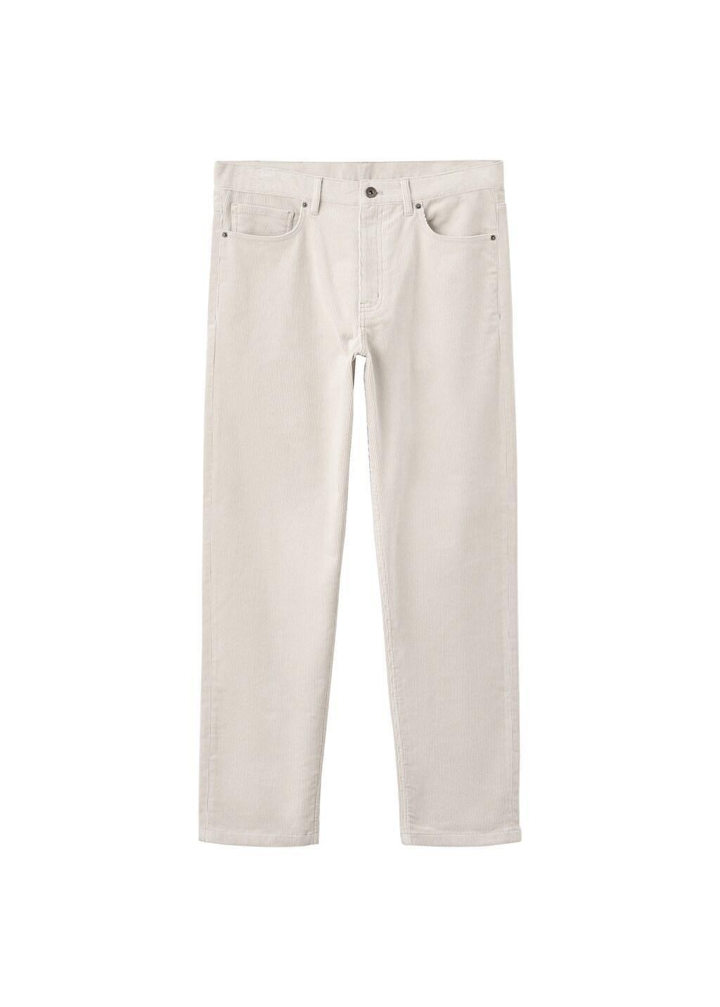 Beige Corduroy Regular-Fit Trousers, Light Beige, large image number 7