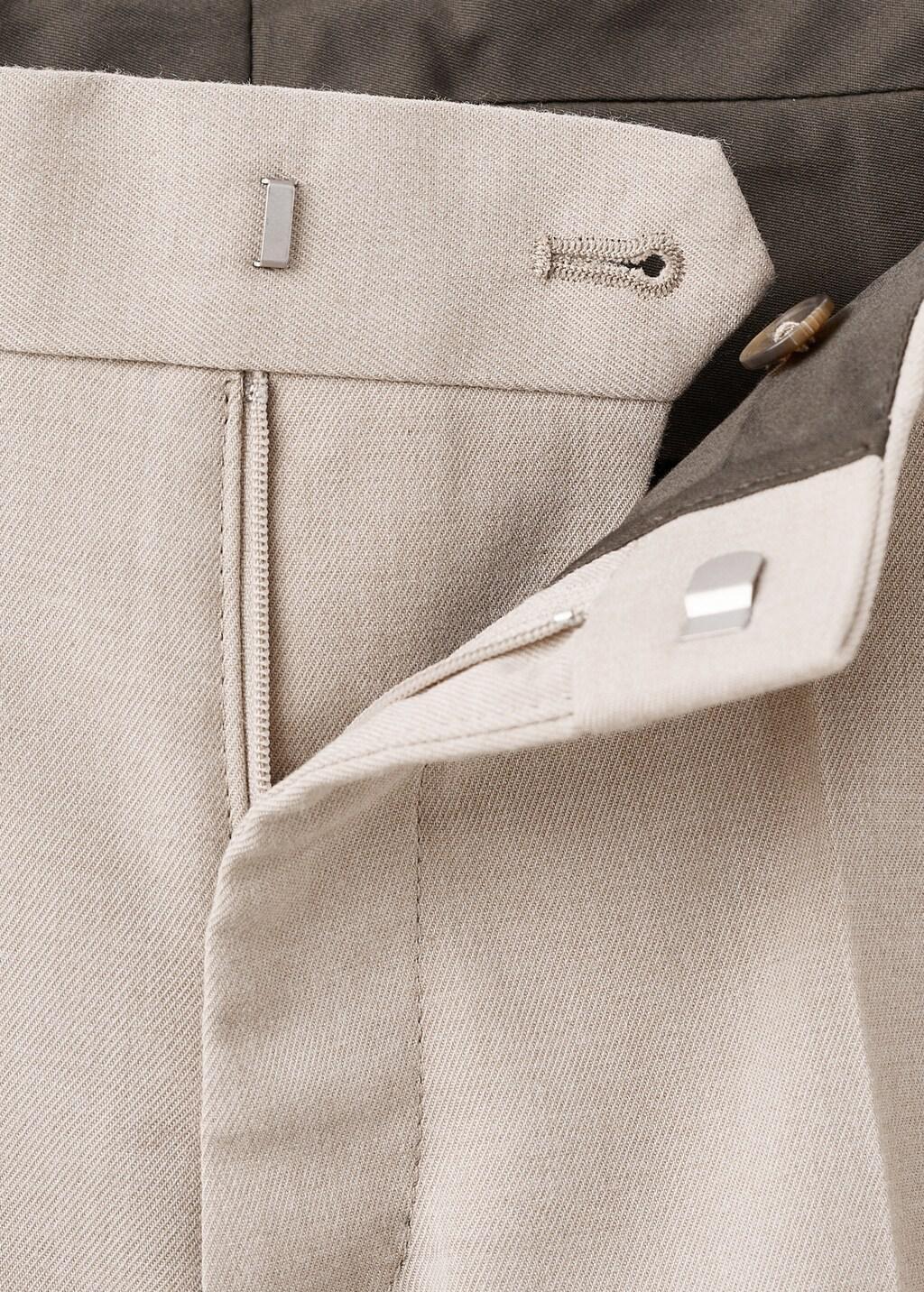 Beige Regular-Fit Pleated Trousers, Light Beige, large image number 1