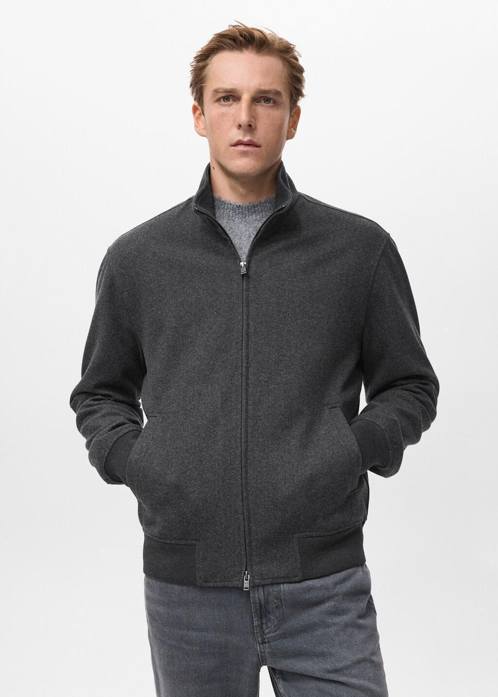 Grey Regular-Fit Jacket With Zip, Dark Grey, large image number 2