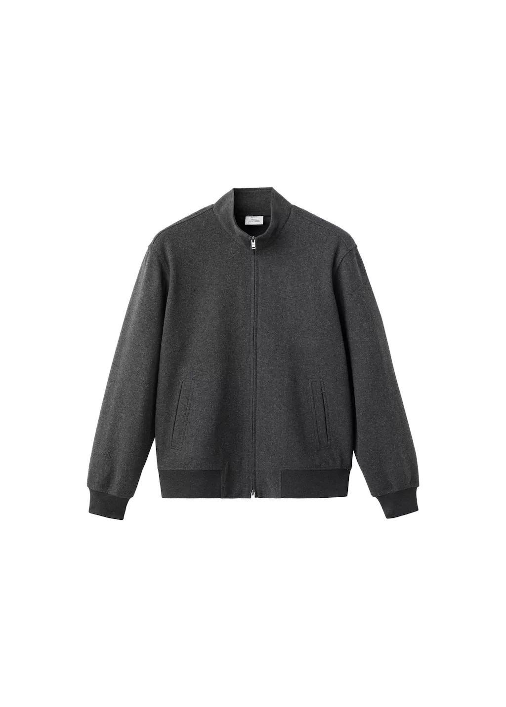 Grey Regular-Fit Jacket With Zip, Dark Grey, large image number 5