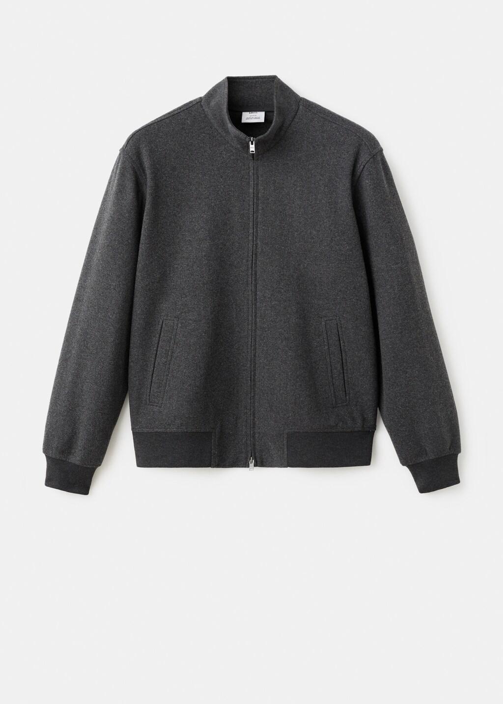 Grey Regular-Fit Jacket With Zip, Dark Grey, large image number 6