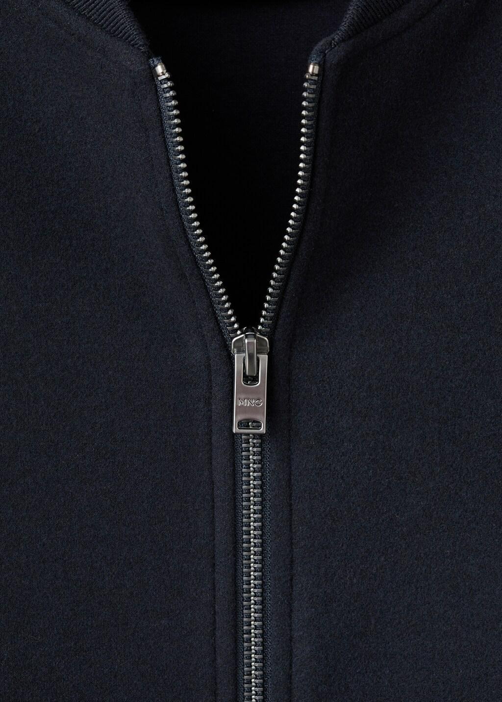 Navy Bomber Hoodie With Zip, Navy, medium