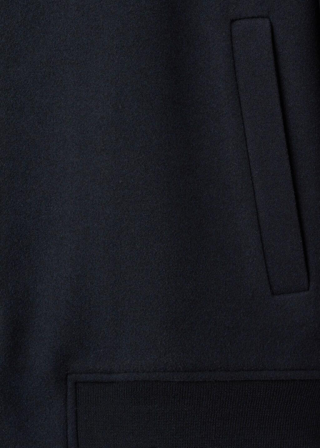 Navy Bomber Hoodie With Zip, Navy, large image number 5