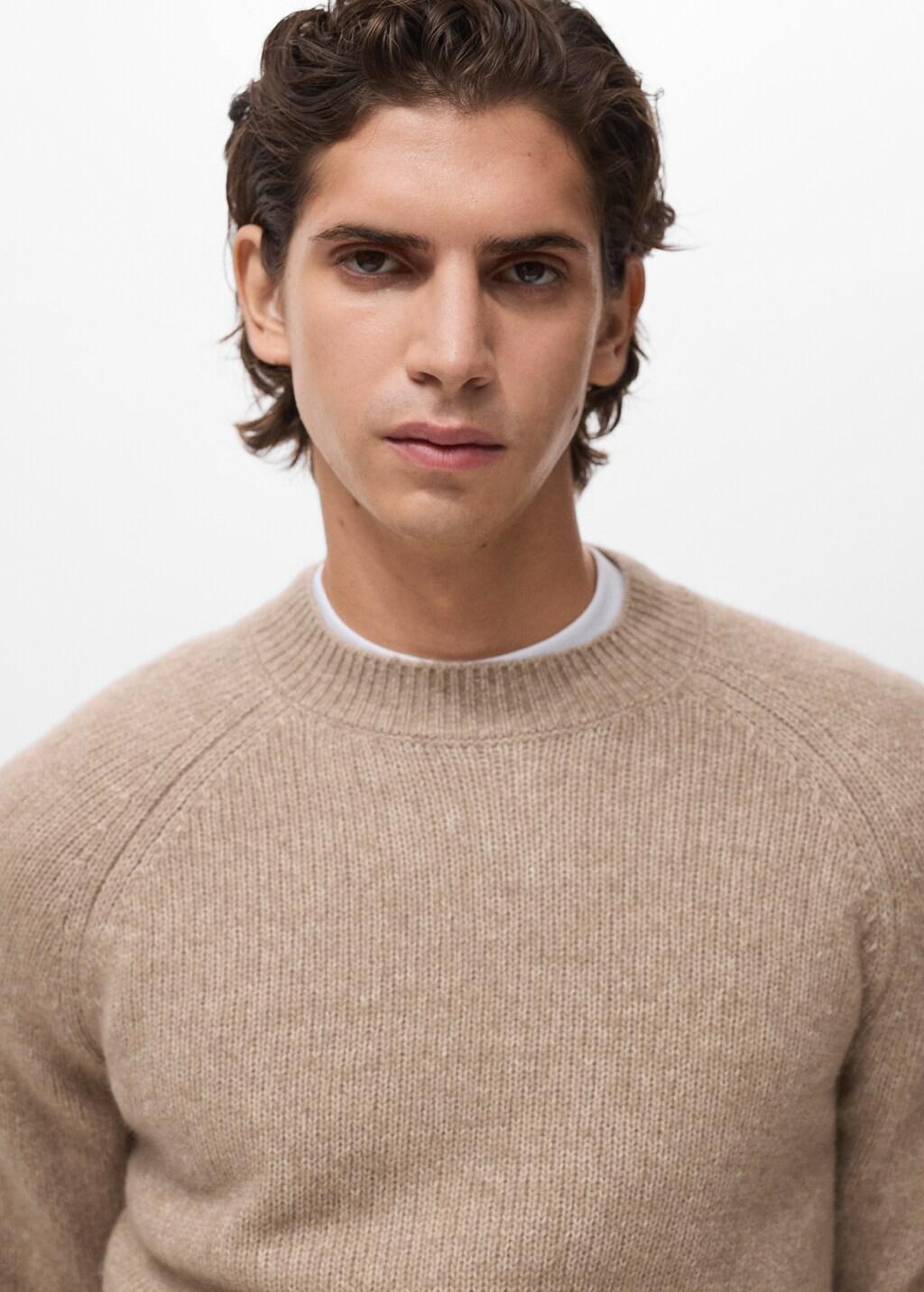 Brown Lt Pastel Fine-Knit Wool-Blend Sweater, Light Pastel Brown, large image number 4