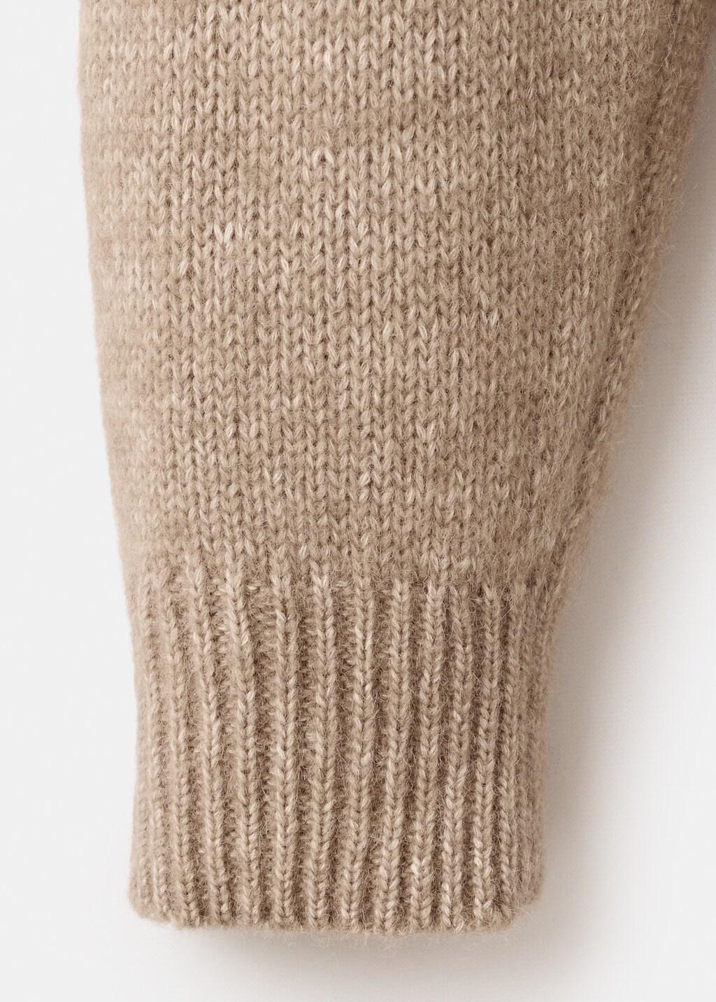 Brown Lt Pastel Fine-Knit Wool-Blend Sweater, Light Pastel Brown, large image number 5