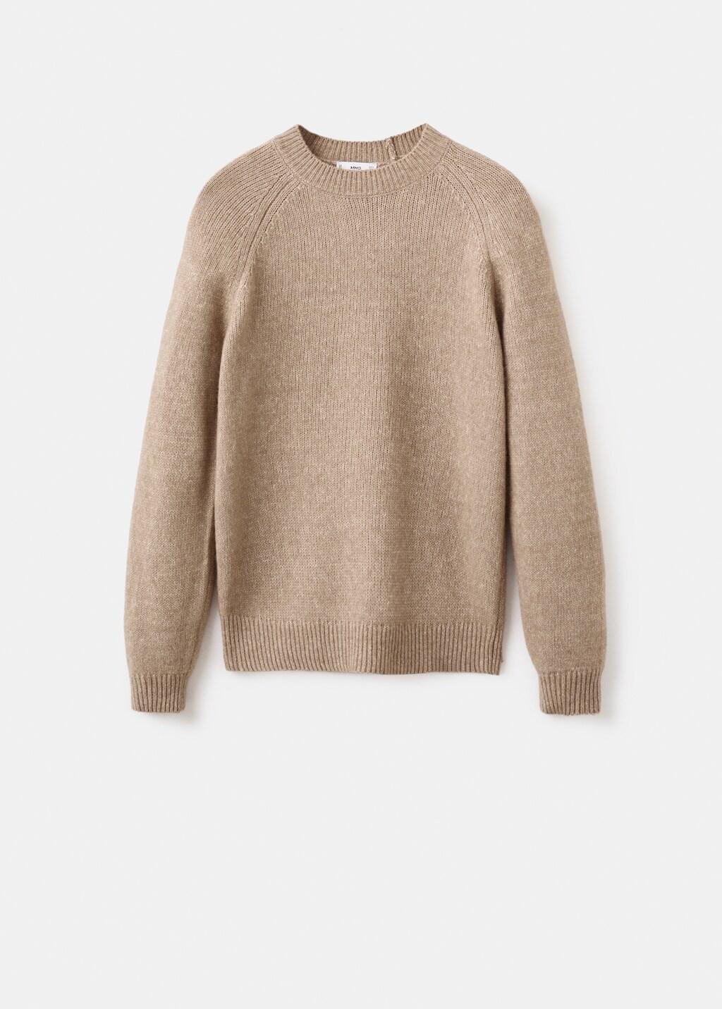 Brown Lt Pastel Fine-Knit Wool-Blend Sweater, Light Pastel Brown, large image number 6