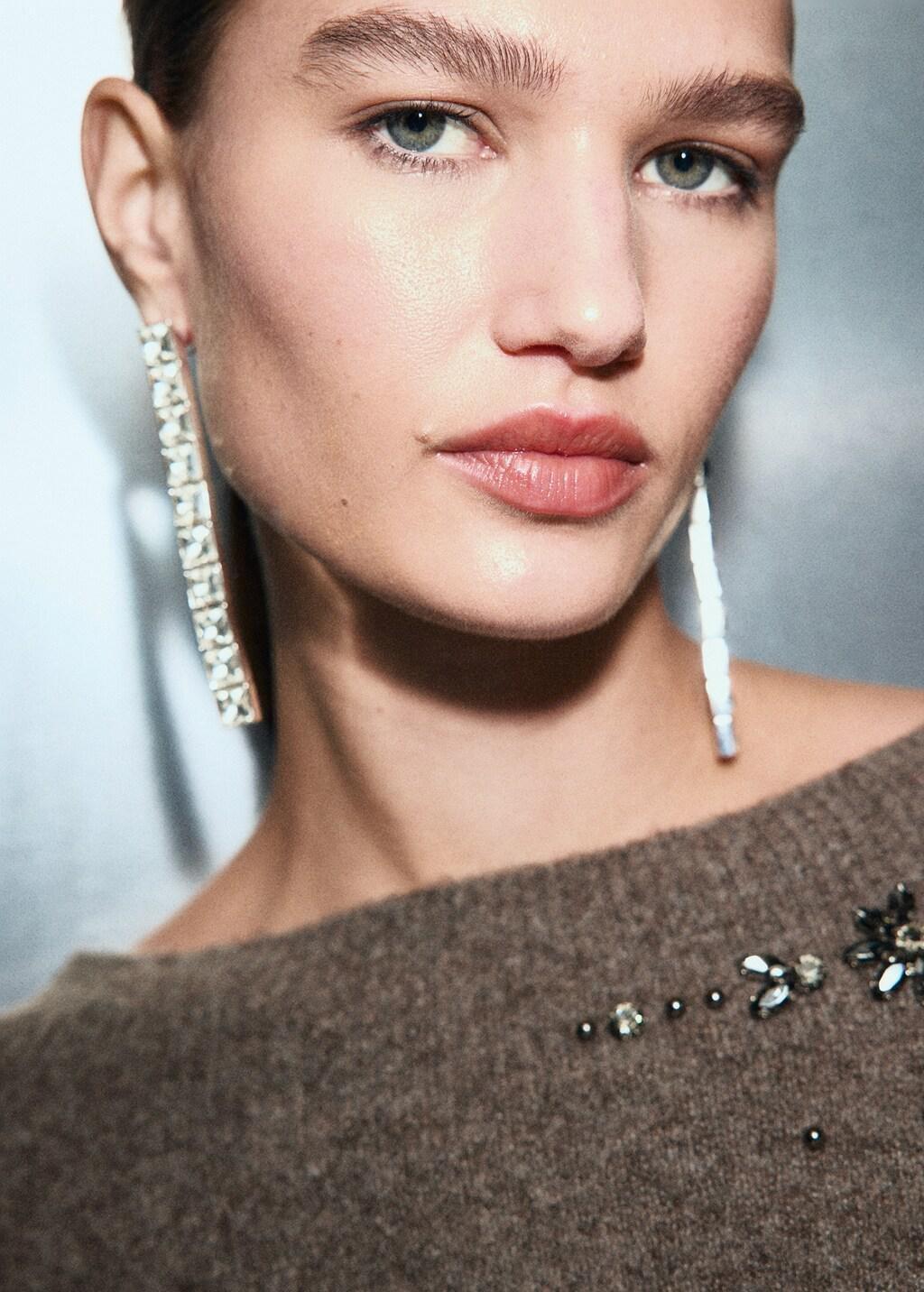 Brown Crystal Detail Sweatshirt, Medium Brown, large image number 4