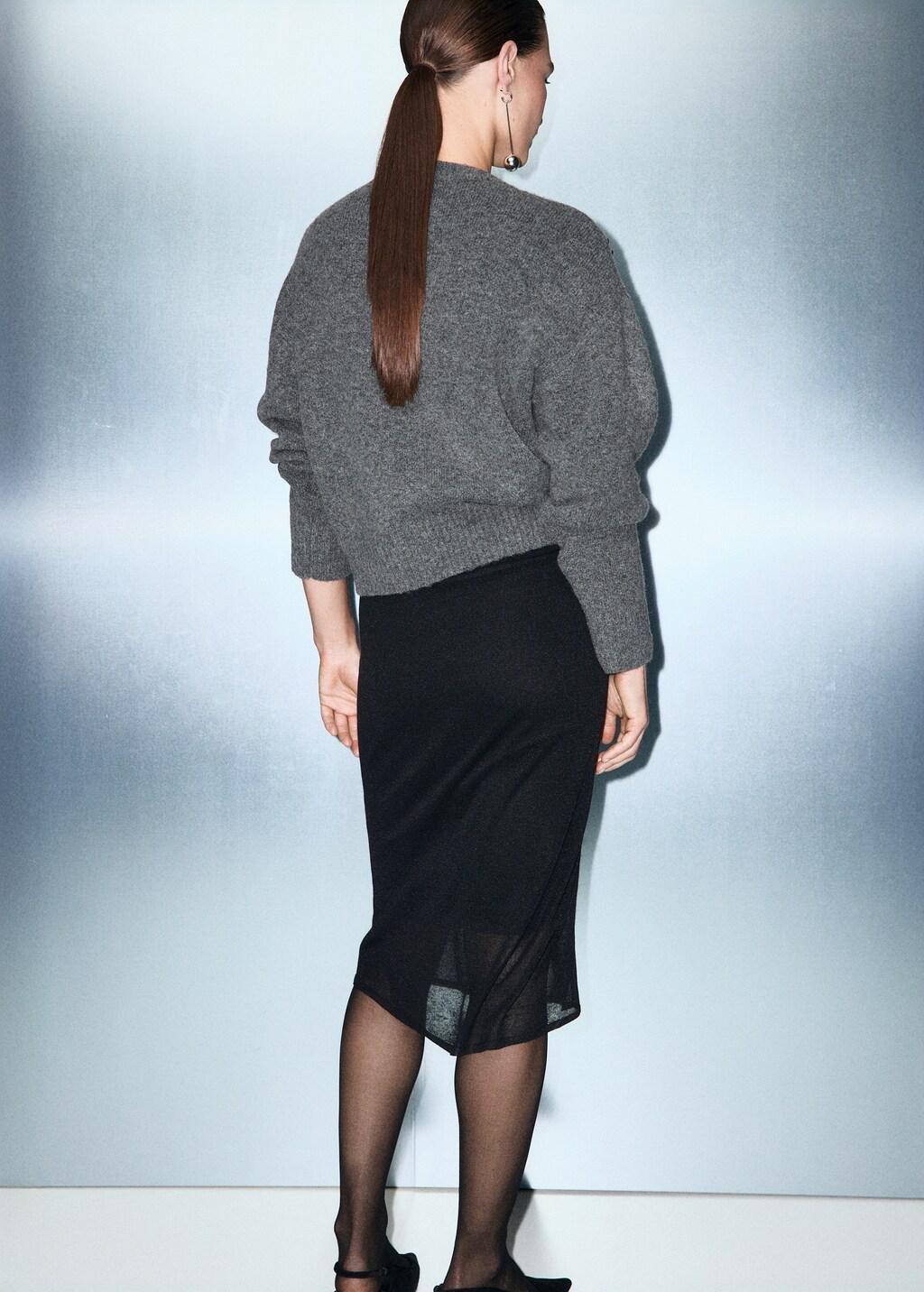 Grey Knitted Sweater With Sequins, Dark Grey, large image number 2