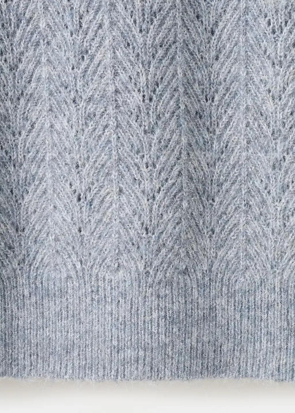 Blue Cable-Knit Lurex Sweater, Dark Blue, large image number 5