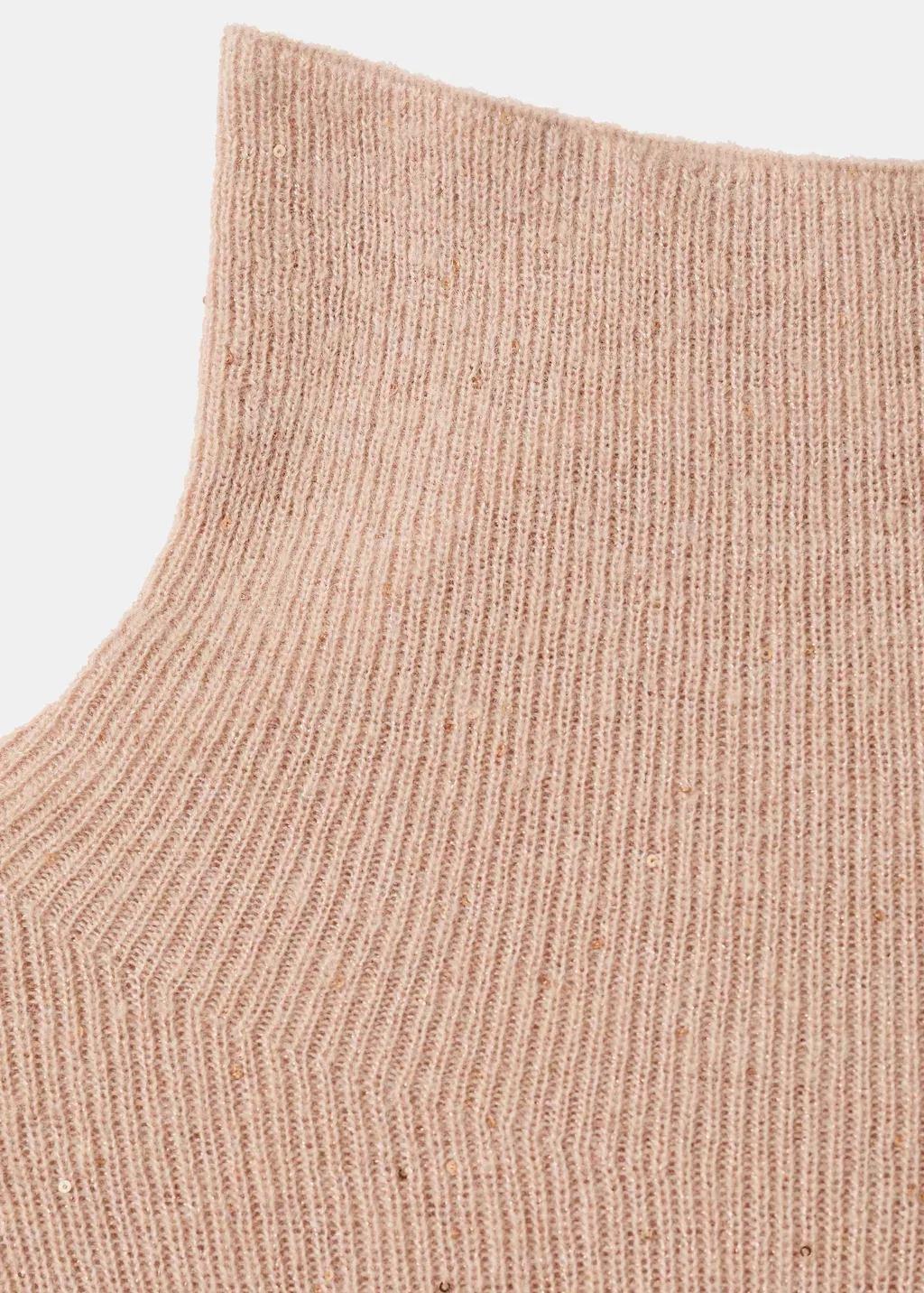 Brown Lurex Perkins-Neck Sweater, 0201_09, medium