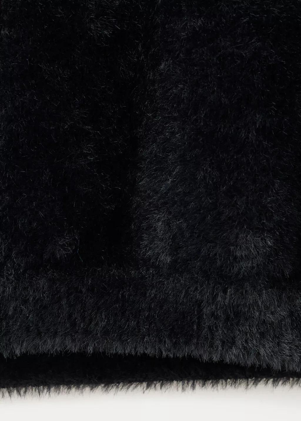 Black Fur-Effect Sweater, Black, large image number 1