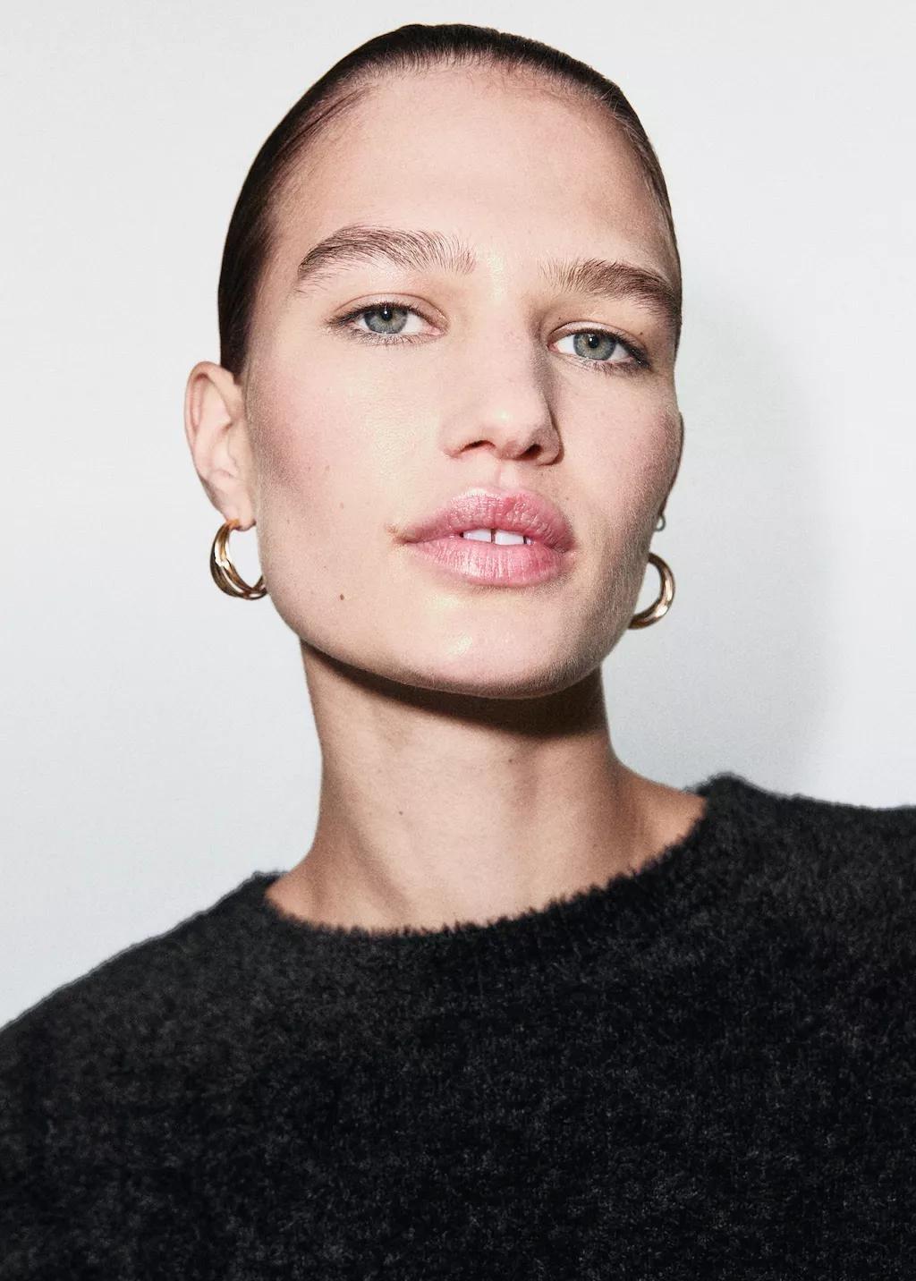 Black Fur-Effect Sweater, Black, large image number 4