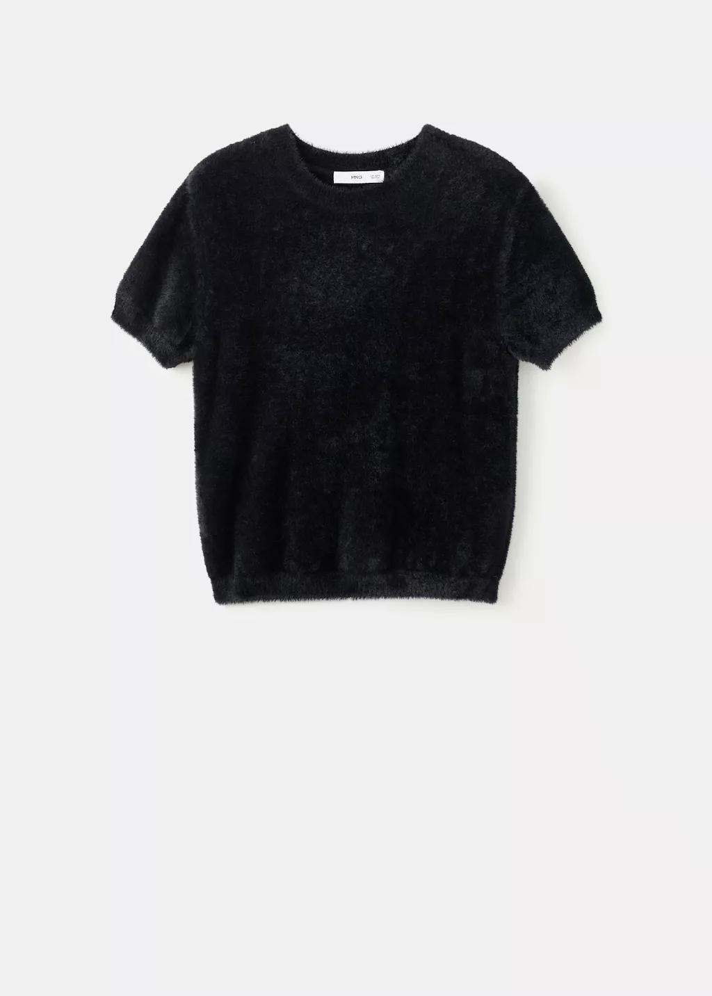 Black Fur-Effect Sweater, Black, large image number 6