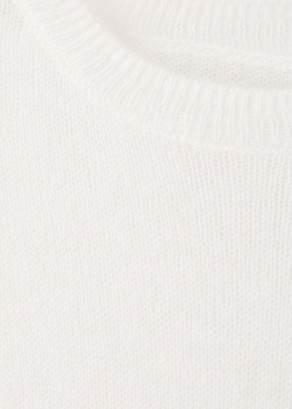 White Asymmetrical Alpaca And Wool Blend Sweater, Natural White, large image number 1