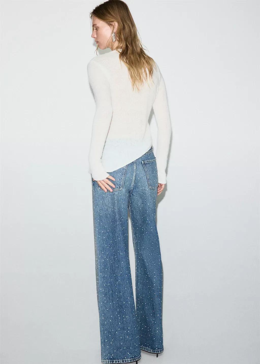 White Asymmetrical Alpaca And Wool Blend Sweater, Natural White, large image number 2