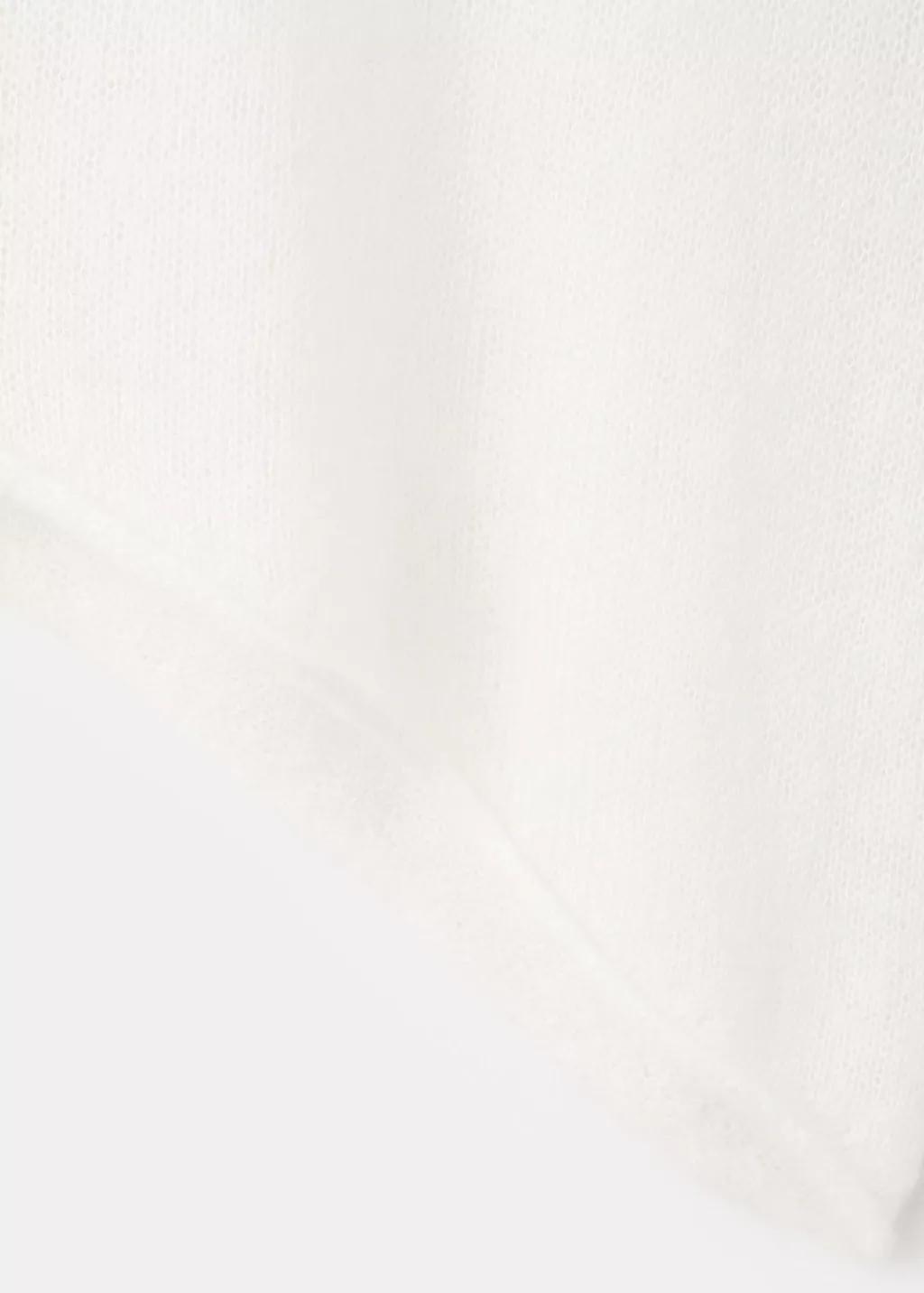 White Asymmetrical Alpaca And Wool Blend Sweater, Natural White, large image number 5