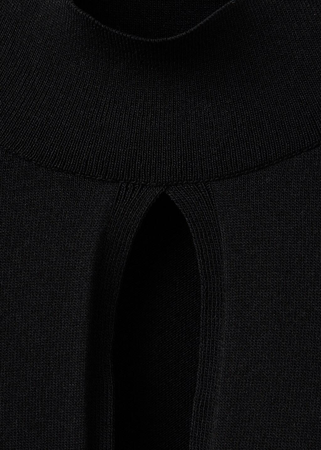 Black Perkins Neck Cut-Out Jumper, 0201_99, large image number 1
