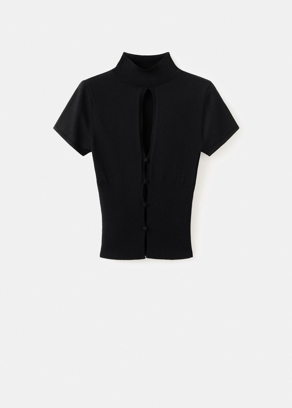 Black Perkins Neck Cut-Out Jumper, 0201_99, large image number 6