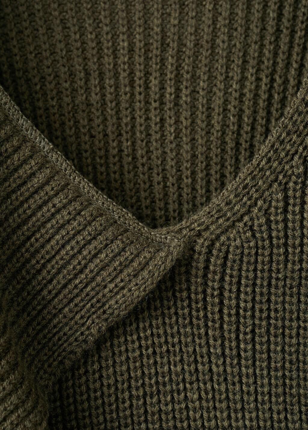 Green Knitted Sweater With Scarf, Green, large image number 5