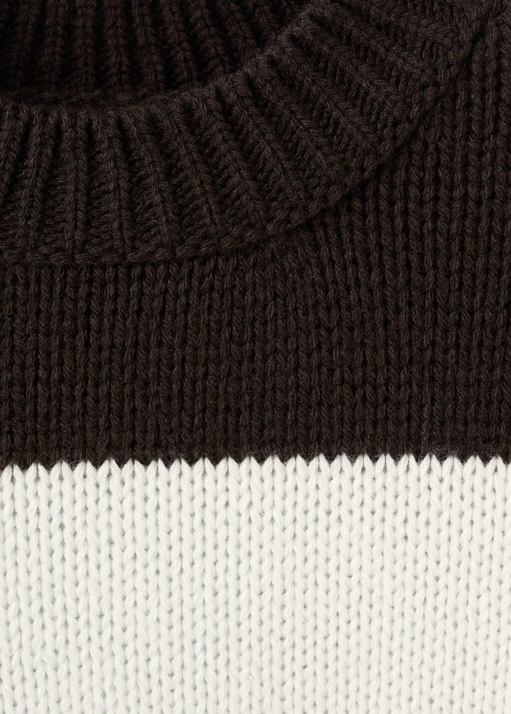 Beige Knit Striped Sweater, Light Beige, large image number 1