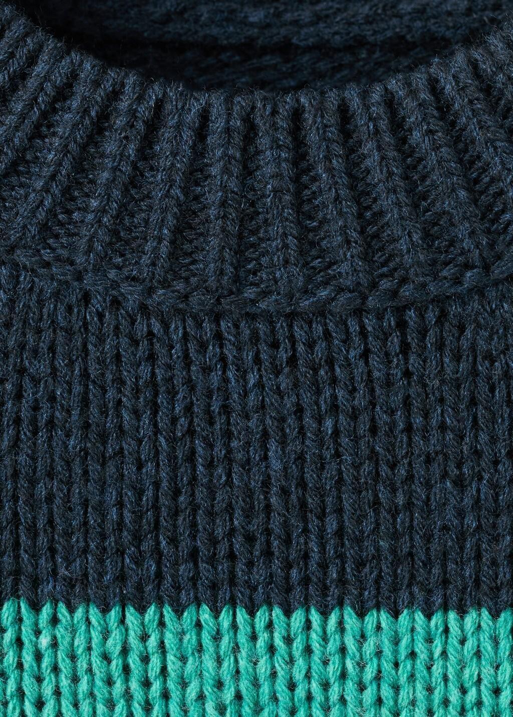 Green Knit Striped Sweater, Green, medium