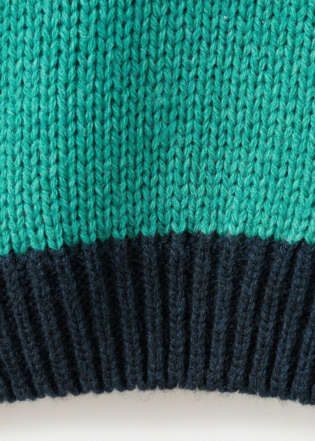 Green Knit Striped Sweater, Green, large image number 5