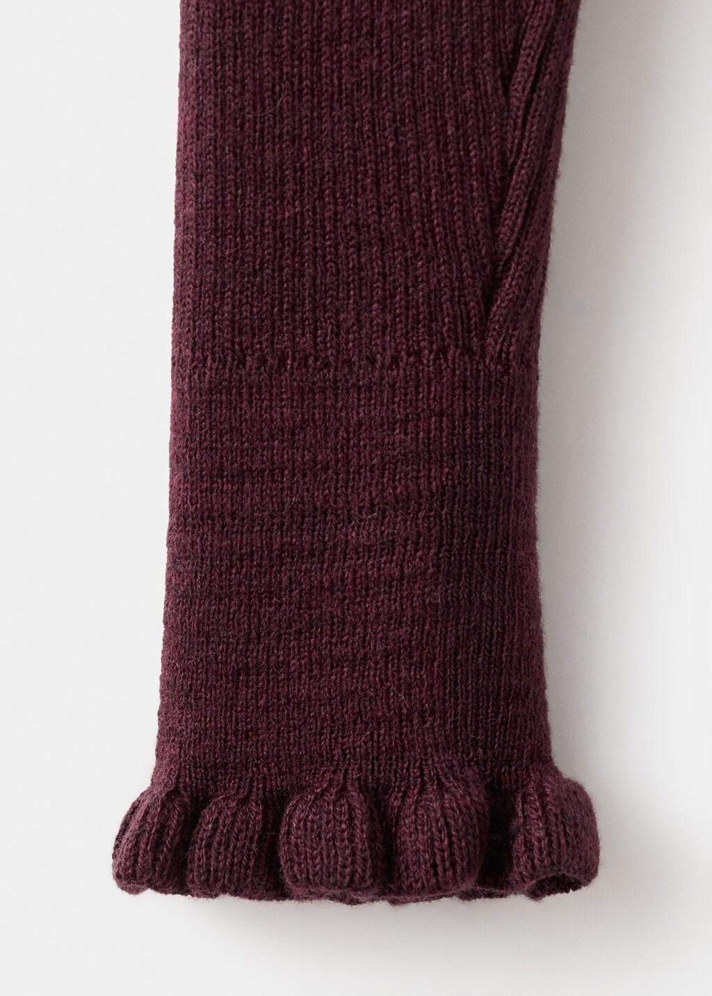 Red Scalloped Edges Sweater, Dark Red, large image number 5