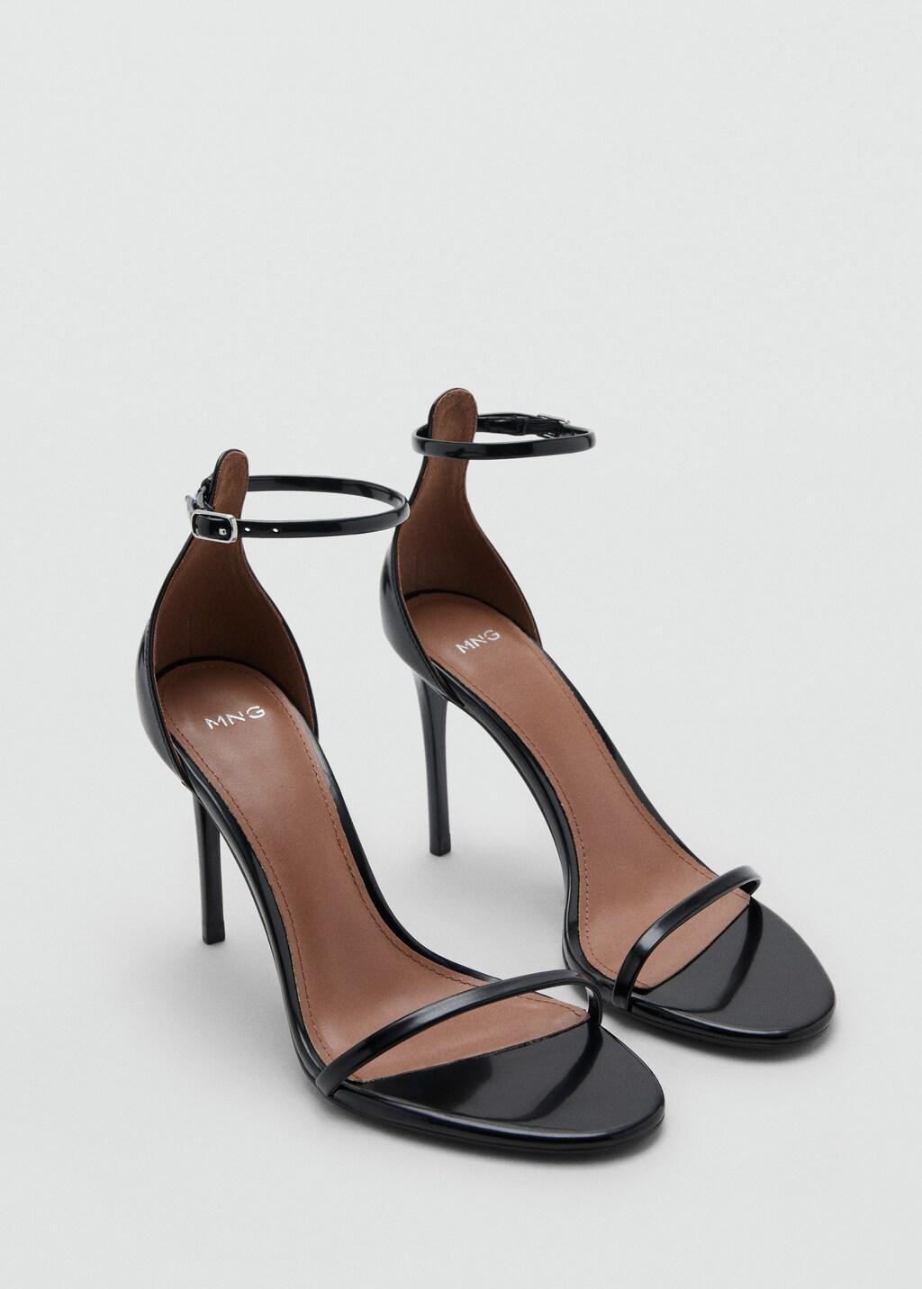 BLACK Strappy heeled sandals, 0201_99, large image number 1