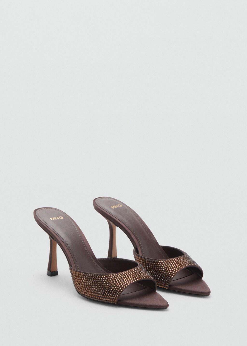 Brown Heeled Sandal With Strass Strap, 0201_32, large image number 0