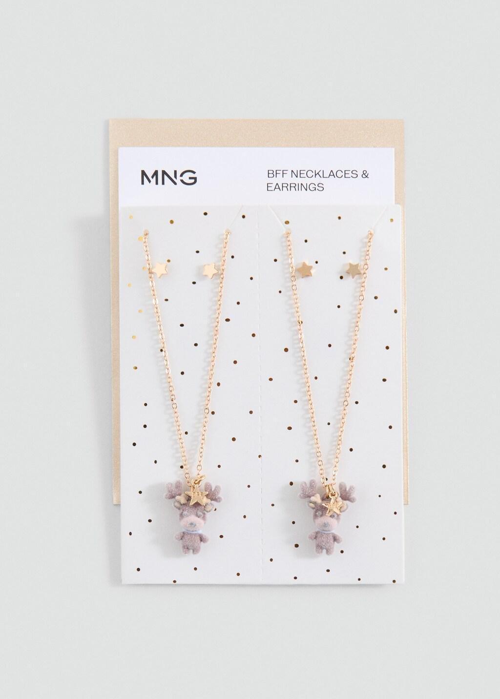 Gold Necklace And Earrings Set, Kids Girls, Gold, large image number 1