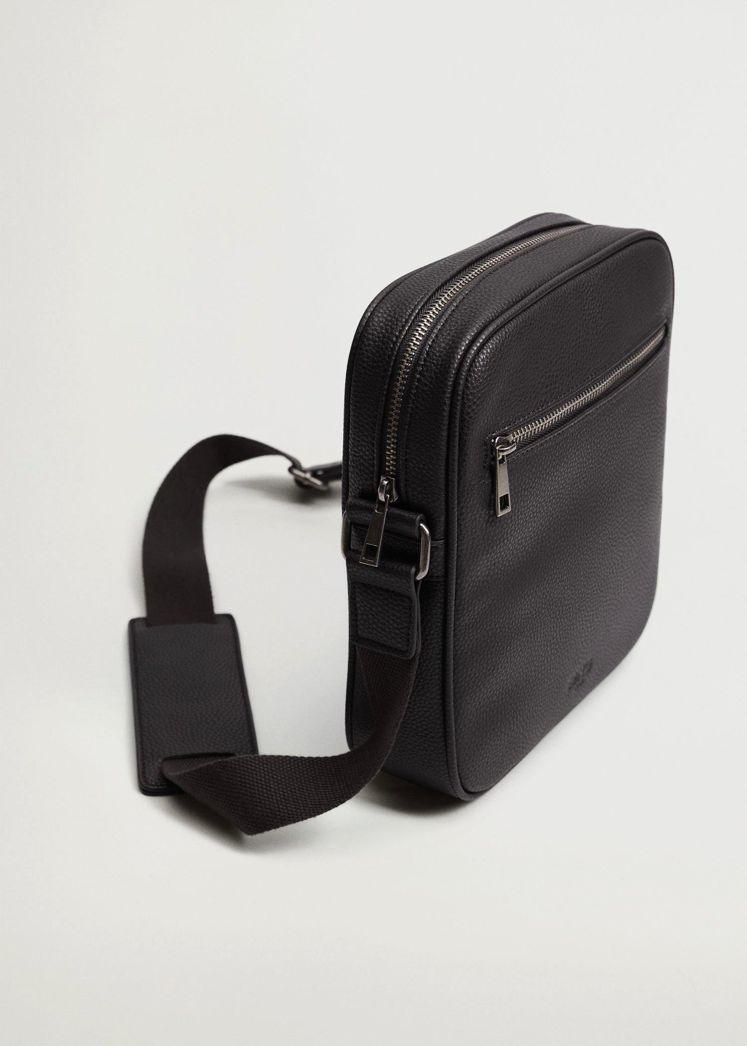 Black Pebbled Crossbody Belt Bag, Men, , large image number 0