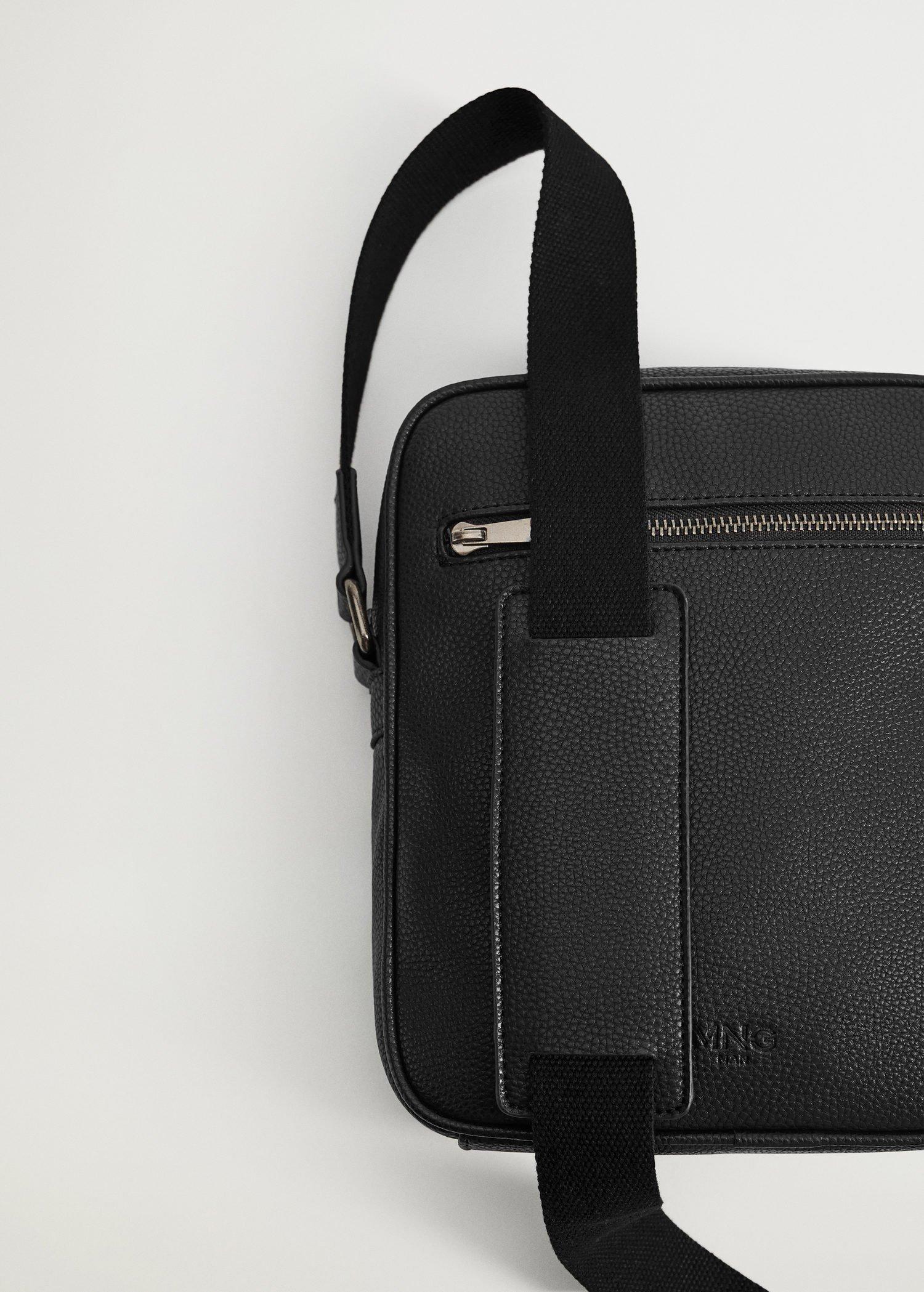 Black Pebbled Crossbody Belt Bag, Men, , large image number 1