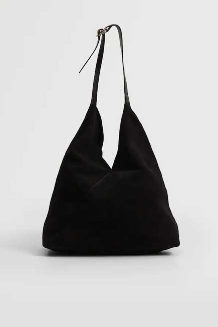 Black Leather Bucket Bag, Women, , large image number 0