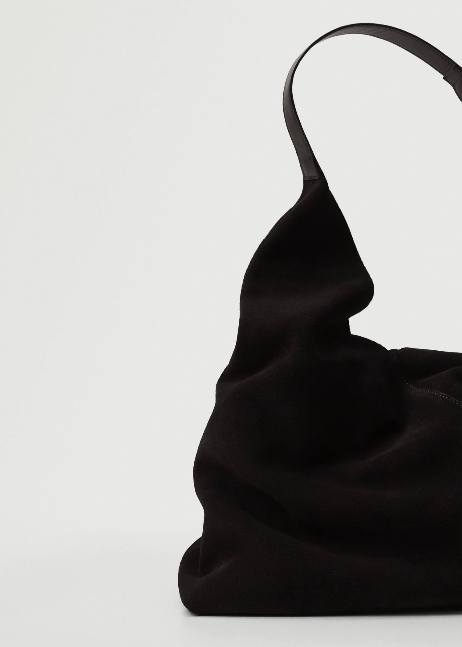 Black Leather Bucket Bag, Women, , large image number 3