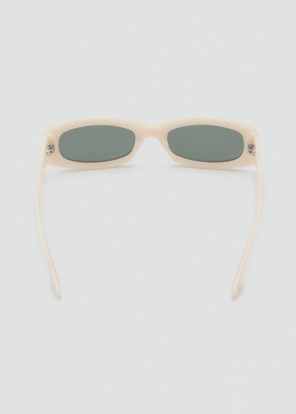 White Contrasting Rectangular-Frame Sunglasses, White, large image number 1