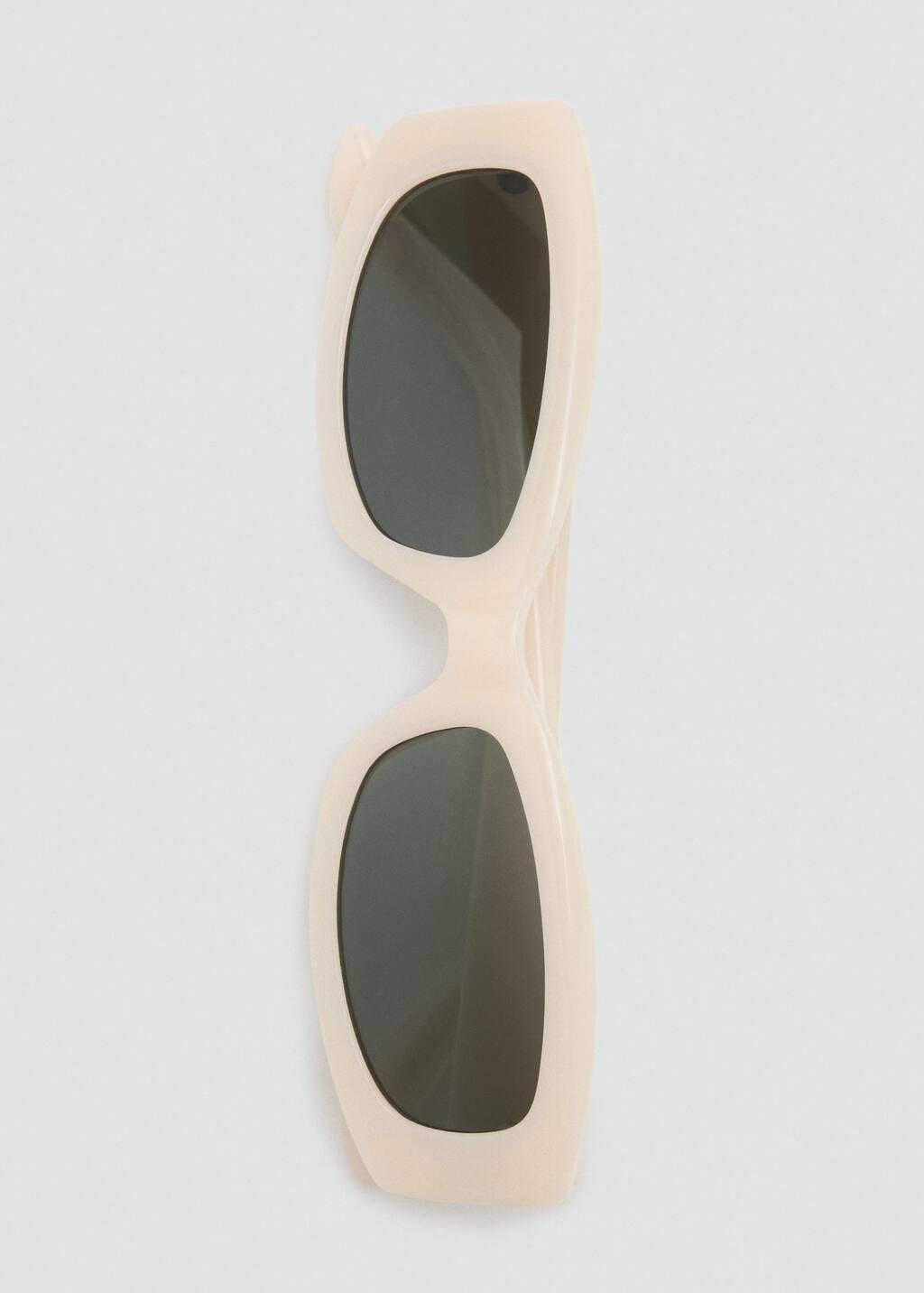 White Contrasting Rectangular-Frame Sunglasses, White, large image number 3