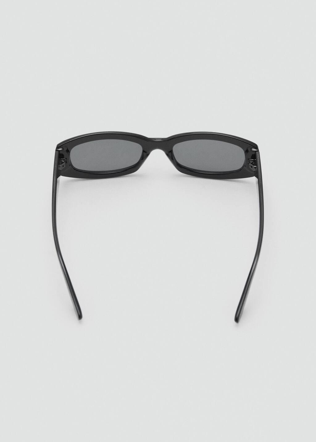 Black Contrasting Rectangular-Frame Sunglasses, Black, large image number 1